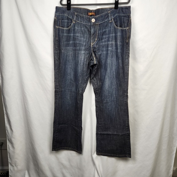 Plus Size Lee Women's Flare & Wide Leg Jeans - Dark Blue - Picture 1 of 8